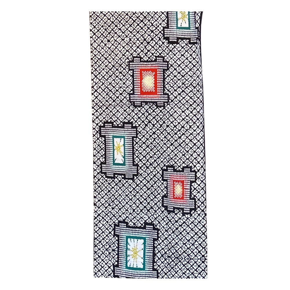 Vintage Japanese Yukata Fabric 13 Yards Lantern Print Indigo 13" Wide Bolt